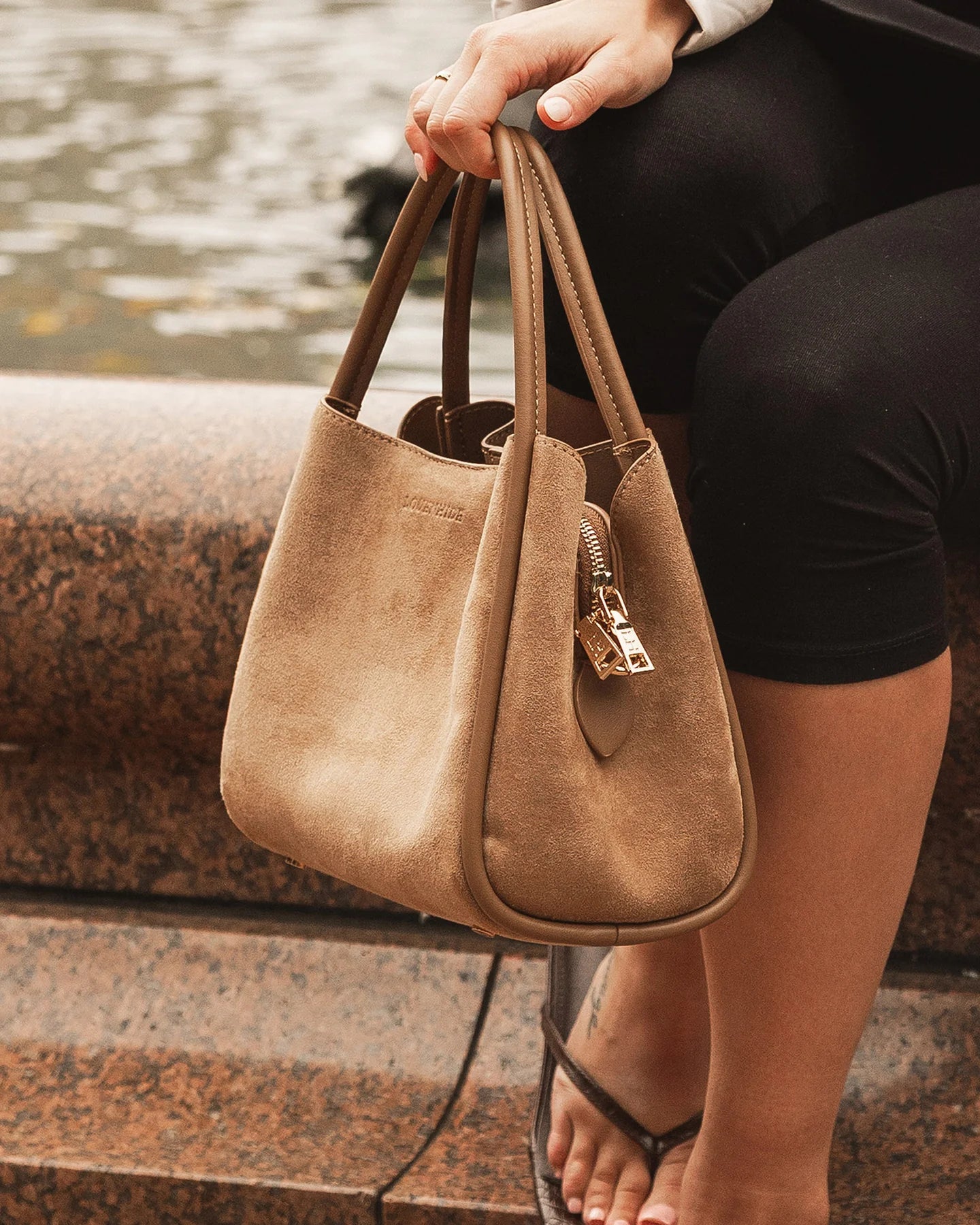 Steffie Suedette Mini Tote Bag | Honey
