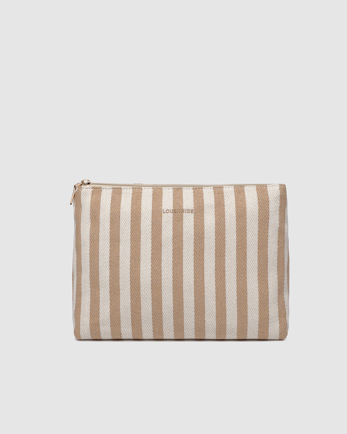 Nala Makeup Bag | Beige Stripe