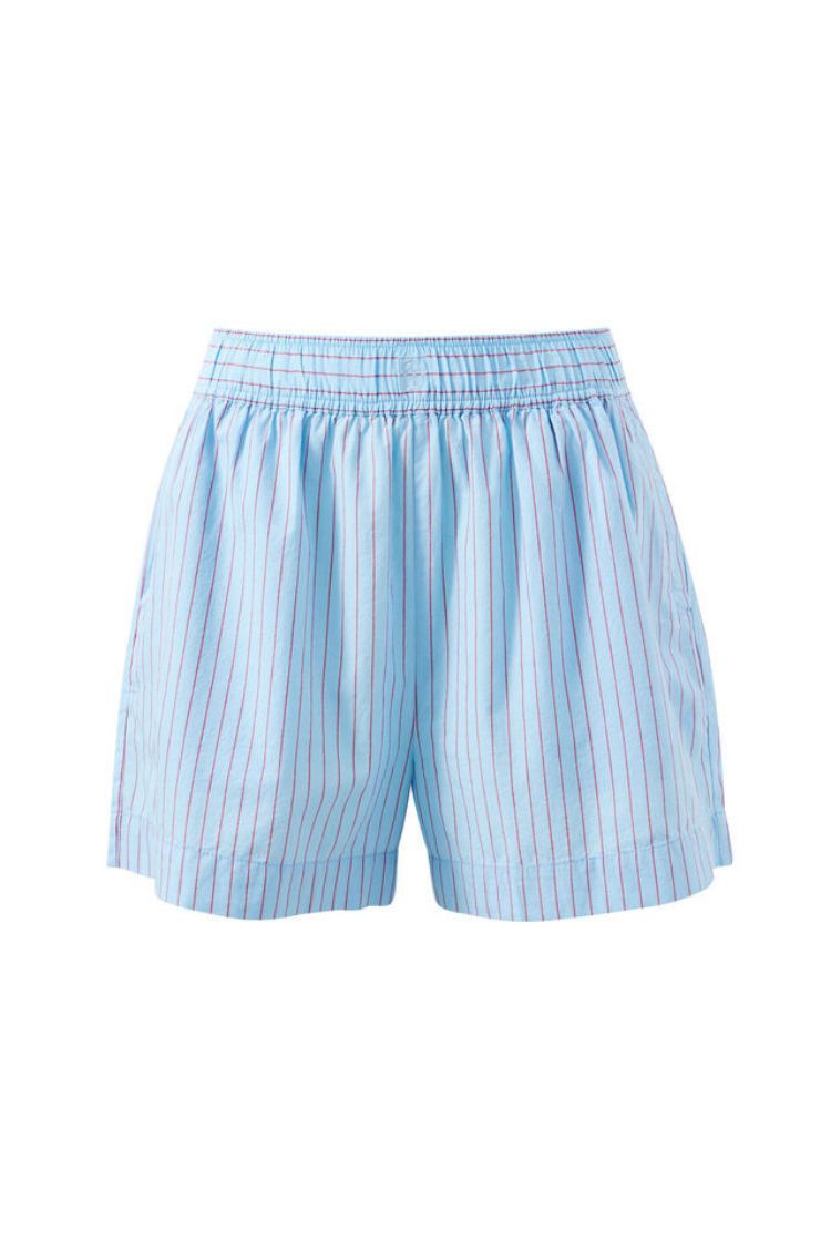 Mila Short | Fresh Blue/ Red Mini Stripe
