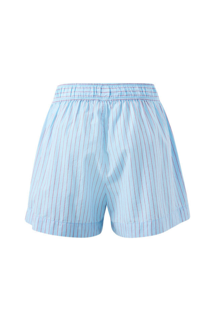 Mila Short | Fresh Blue/ Red Mini Stripe