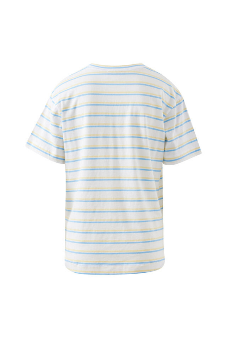 Stevie Slouchy Tee | Powder Blue/ Sunny Yellow Stripe