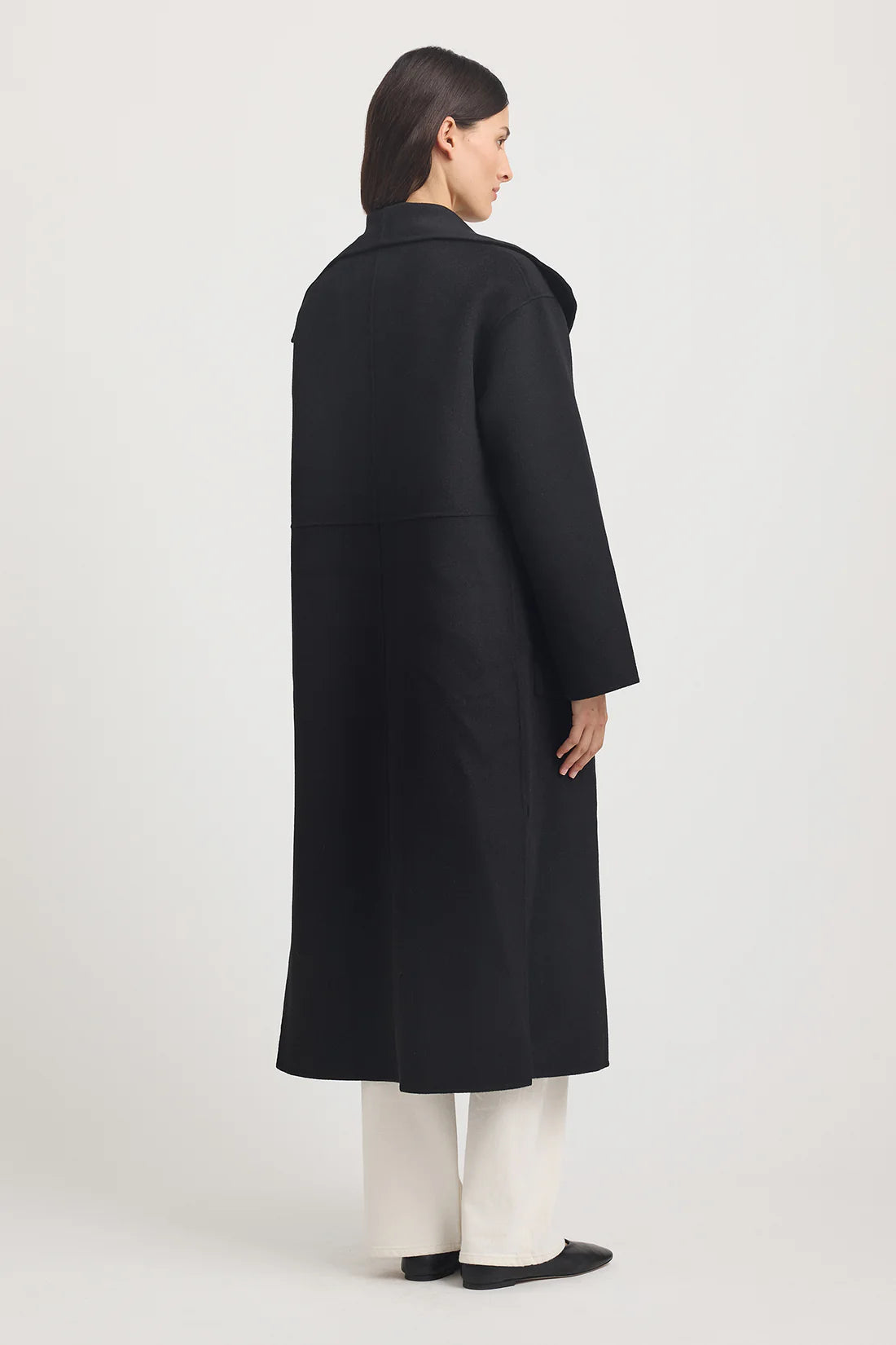 Wool Wrap Coat | Black