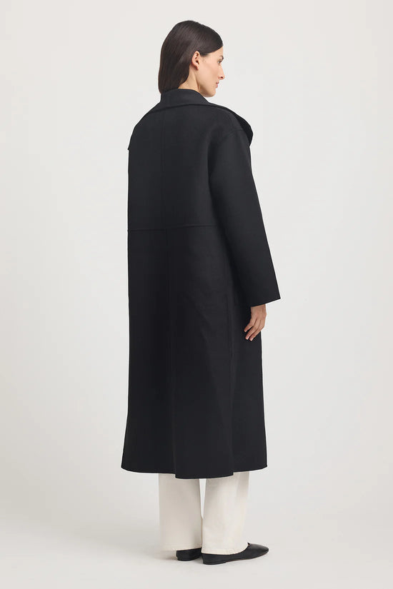 Wool Wrap Coat | Black