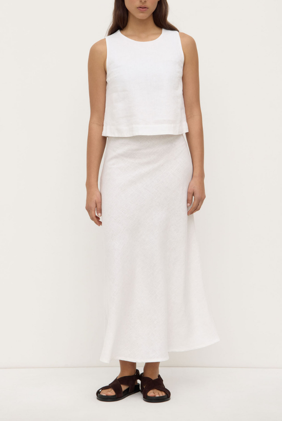 Estelle Linen Top | White