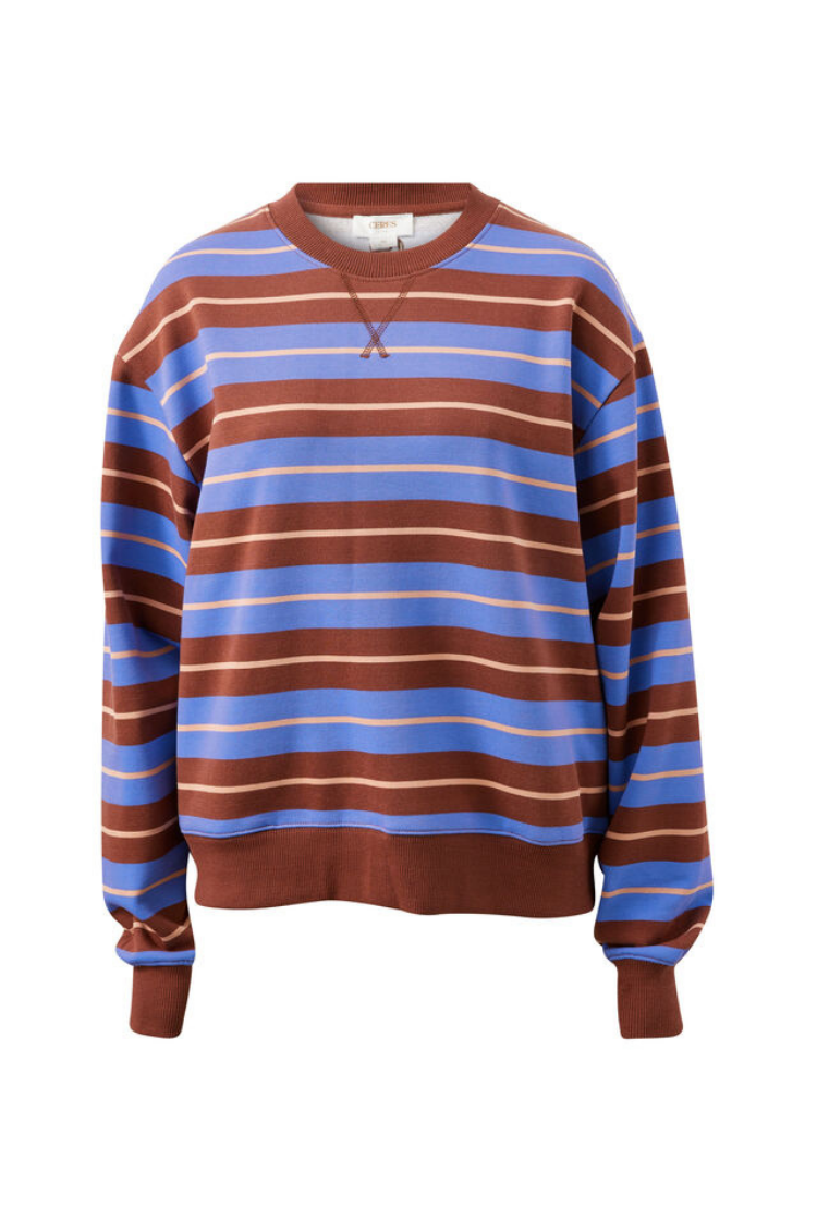 Romy Crew | Vintage Blue Pink Clay Burnt Toffee Stripe