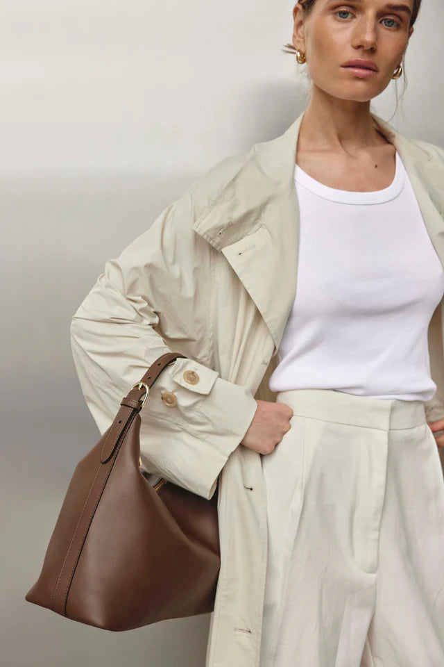 Harper Leather Hobo Bag | Chocolate