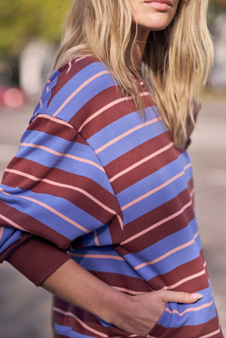 Romy Crew | Vintage Blue Pink Clay Burnt Toffee Stripe