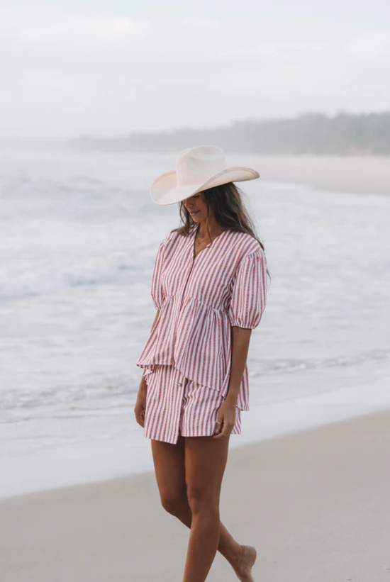 Lainey Top | Red Stripe