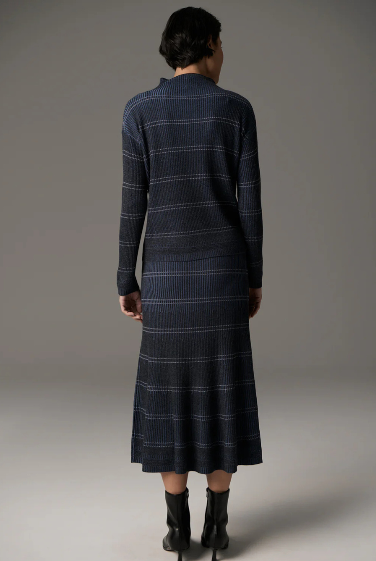 Lara Stripe Knit | Charcoal/ Blue