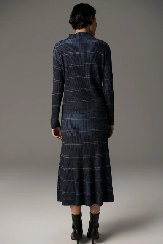 Lara Stripe Knit | Charcoal/ Blue