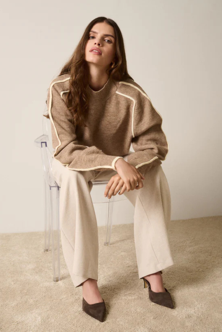 Getaway Sweater | Mocha/ Ivory