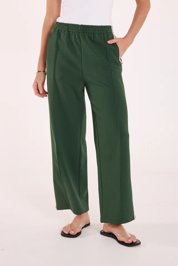 Noah Cropped Pant | Forest/ Pink Stripe