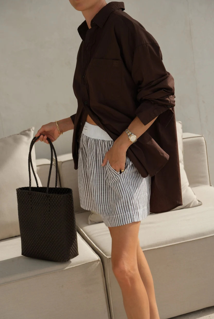 Peta Oversized Shirt | Chocolate