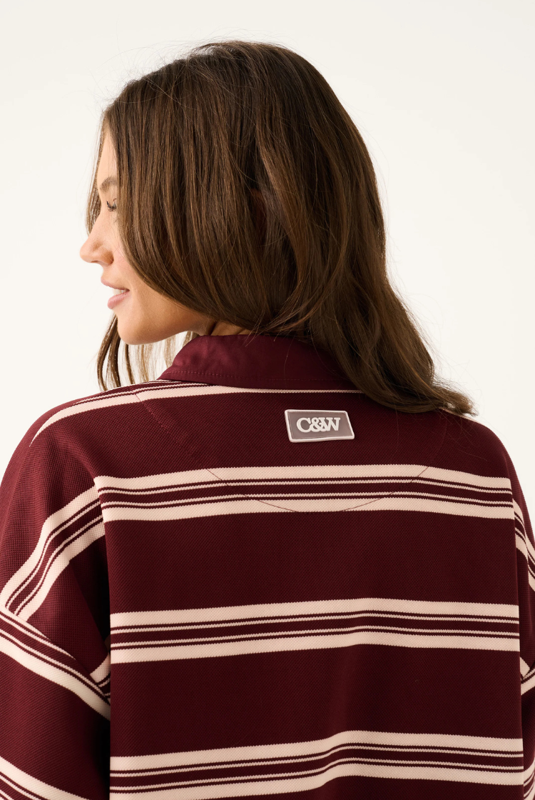 Freddie Rugby Top | Burgundy Stripe
