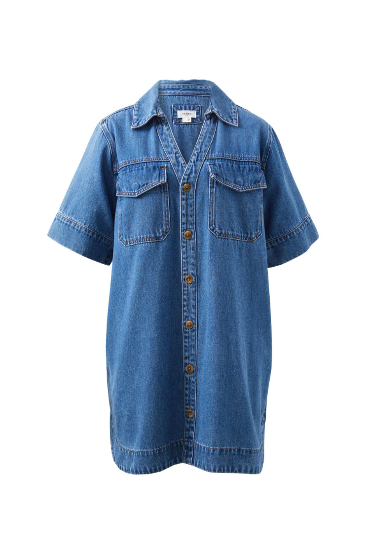 Relaxed Shirt Dress | Fresh Indigo