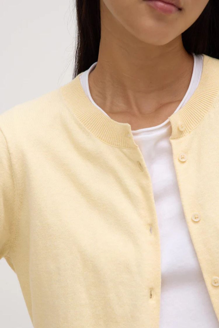 Serma Cotton Cashmere Cardigan | Chamomile