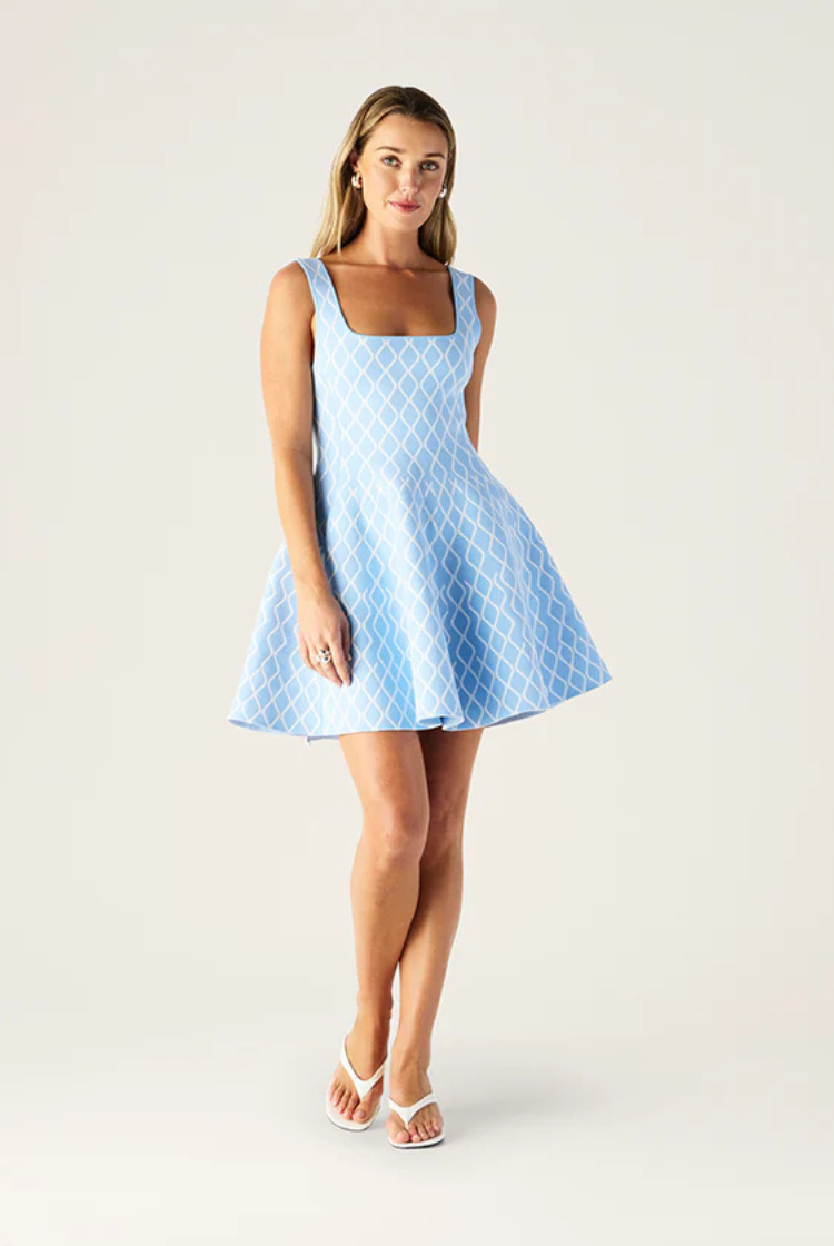 Tropea Knit Mini Dress | Ice Blue