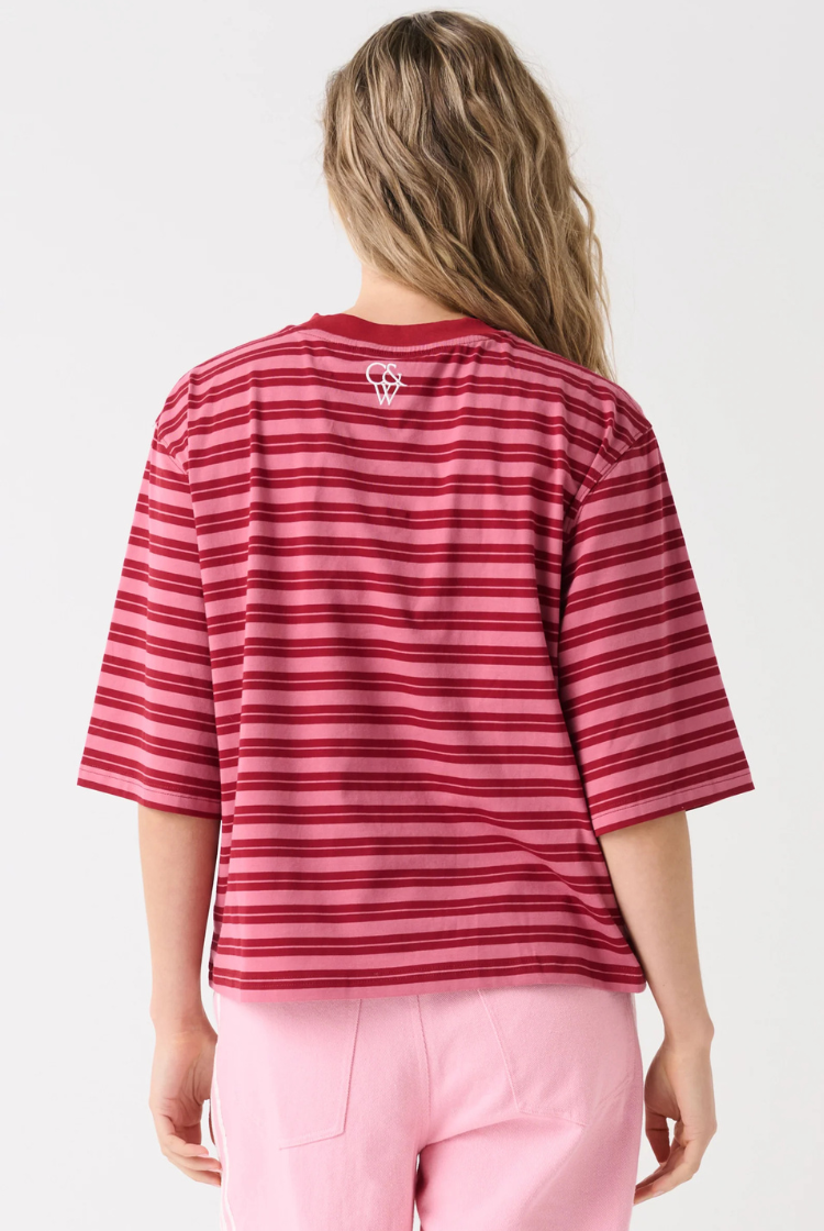 Hallie Tee | Boysenberry Stripe