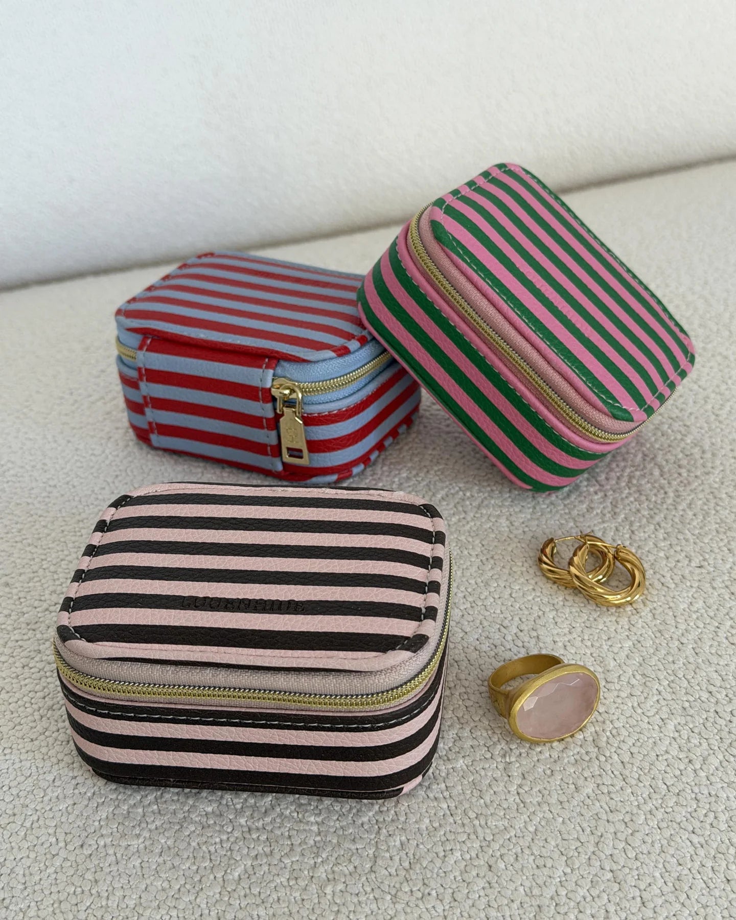 Suzie Jewellery Box | Green/ Bubblegum Pink