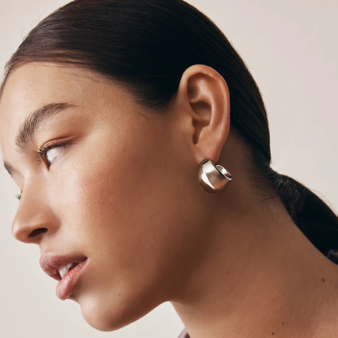 Piper Chunky Hoop Earrings | Silver