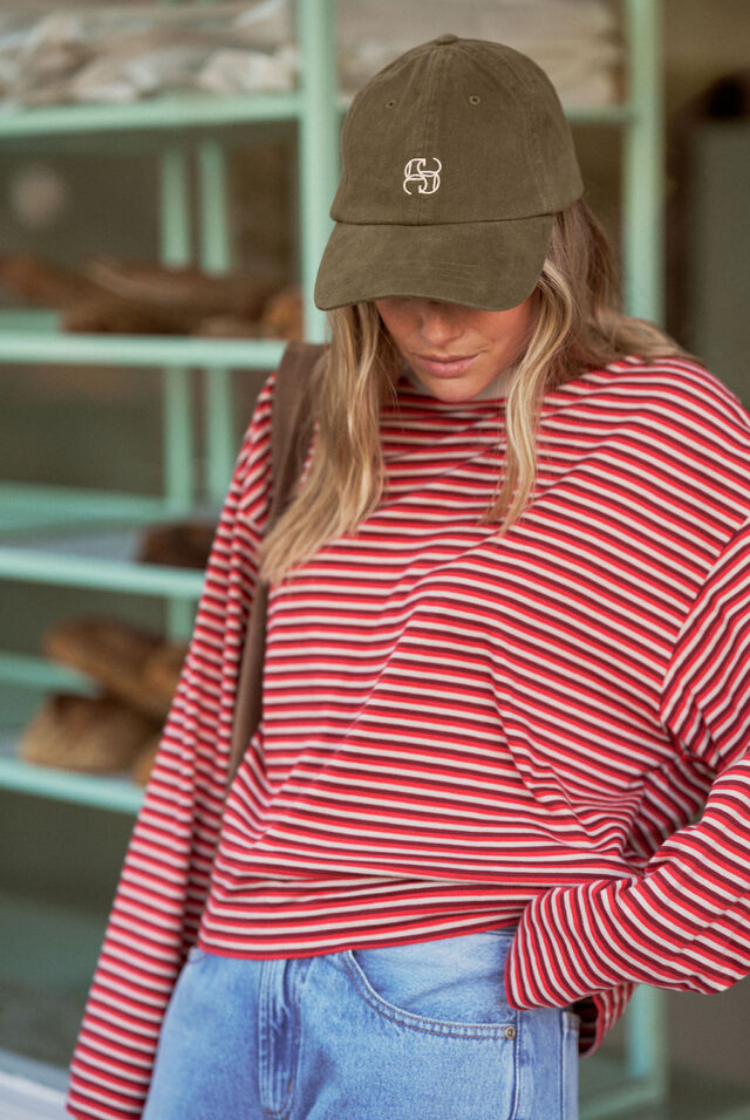 Pip Everyday Cap | Washed Olive/ Ecru Monogram