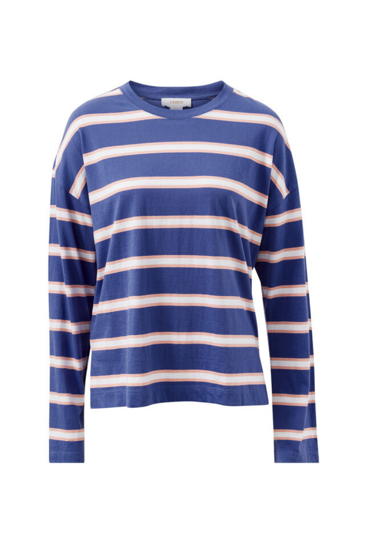 Scout Slouchy Long Sleeve Tee | Washed Navy/ Pink Clay
