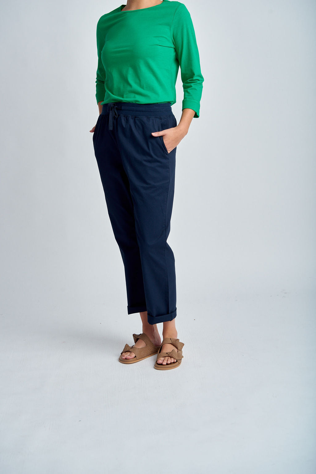 Relaxed Cropped Pant | Navy