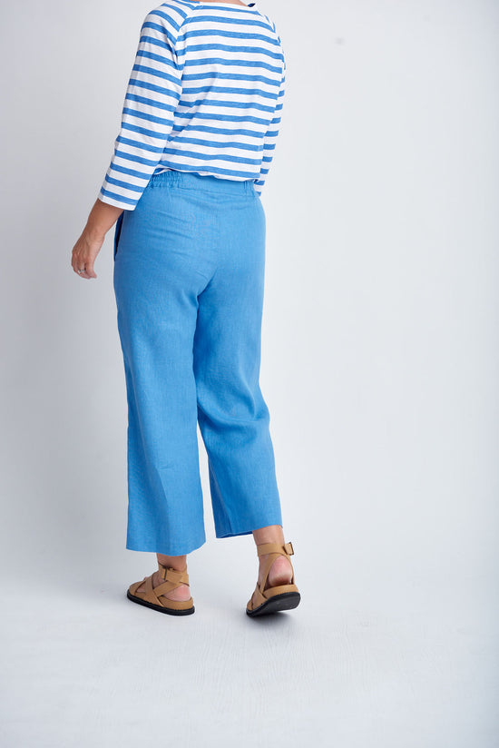 Cropped Elastic Pant | Regatta Blue