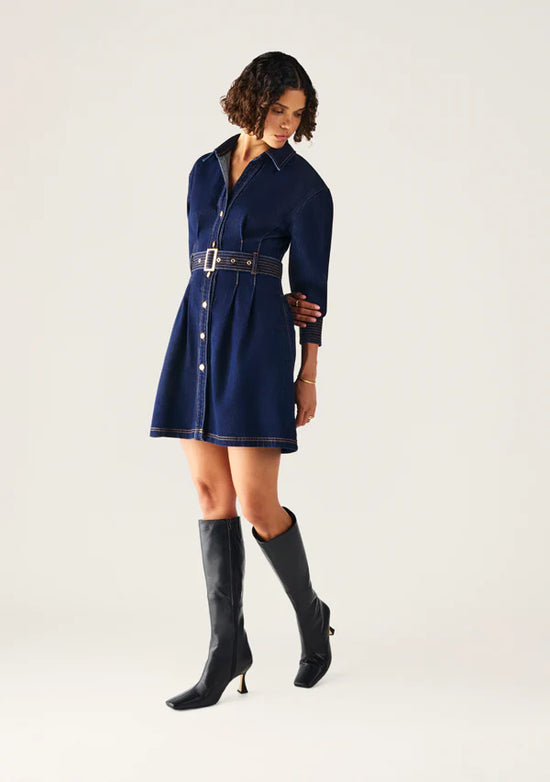 Sia Denim Mini Dress | Deep Indigo