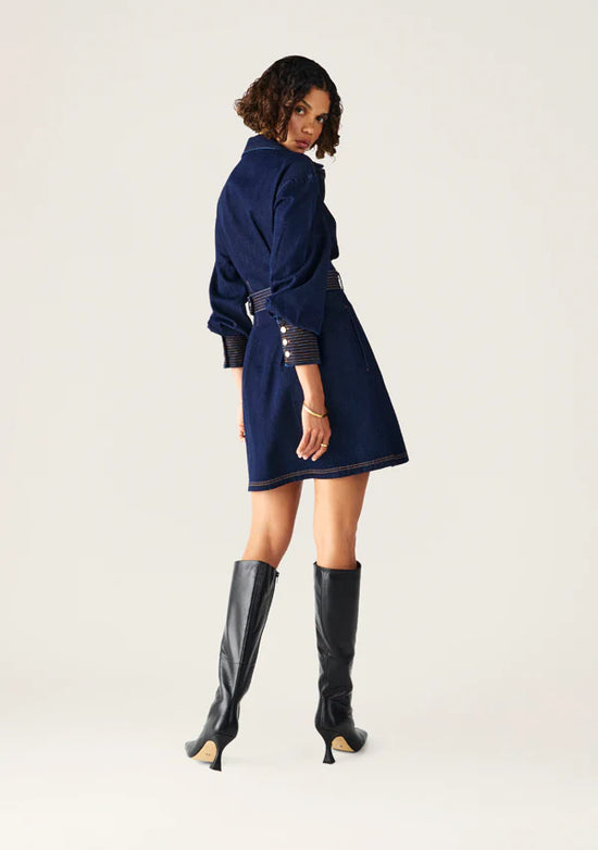 Sia Denim Mini Dress | Deep Indigo