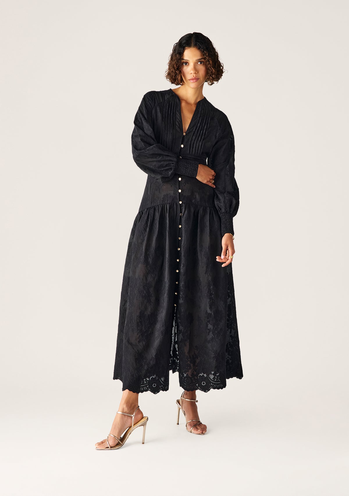 Edith Lace Maxi Dress | Black