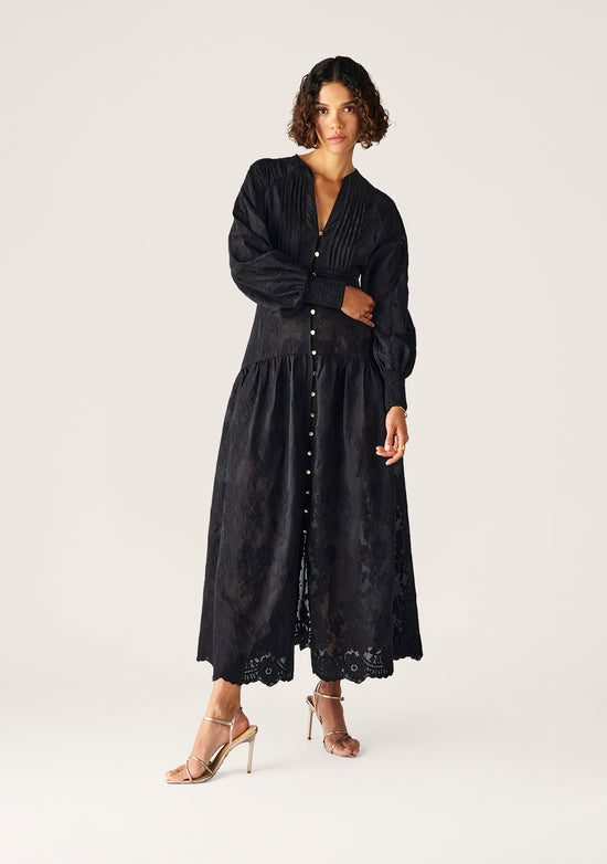Edith Lace Maxi Dress | Black