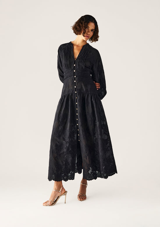 Edith Lace Maxi Dress | Black