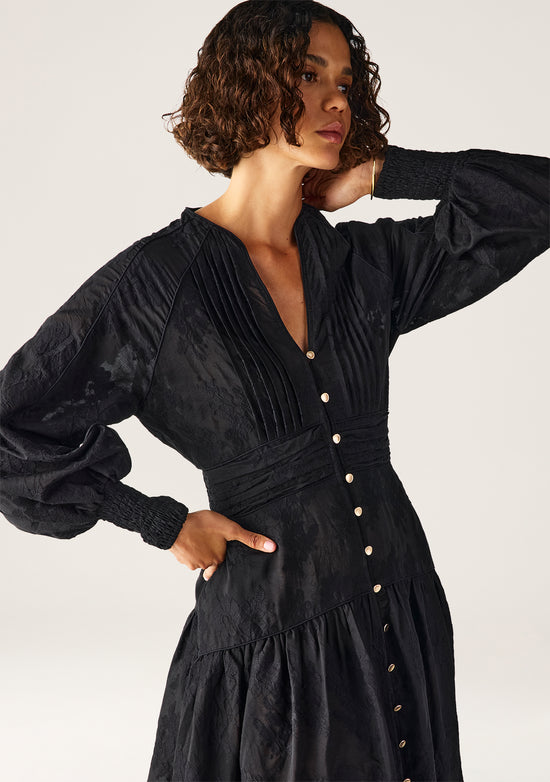 Edith Lace Maxi Dress | Black