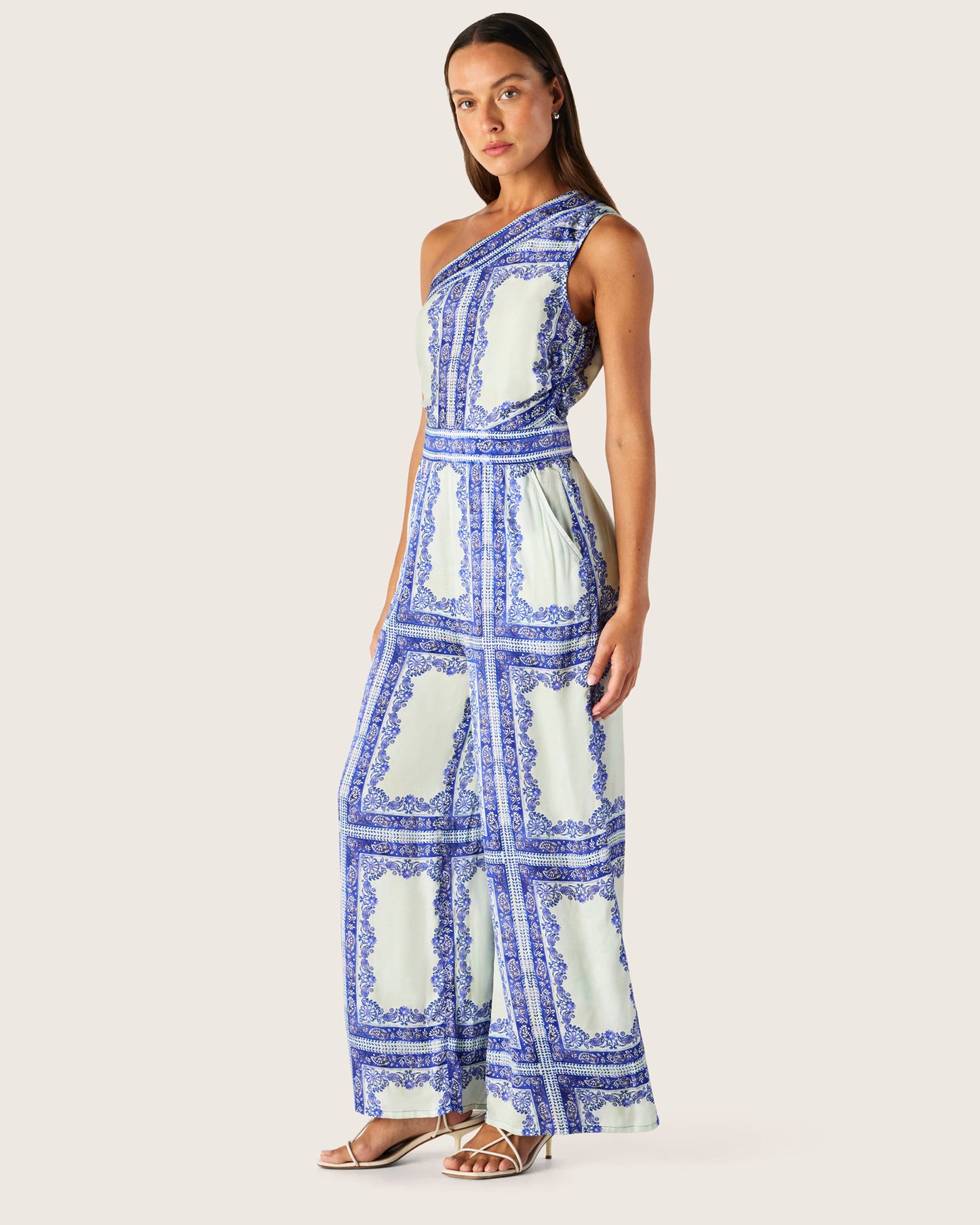 Jordi  One Shoulder Jumpsuit | Jordi Print