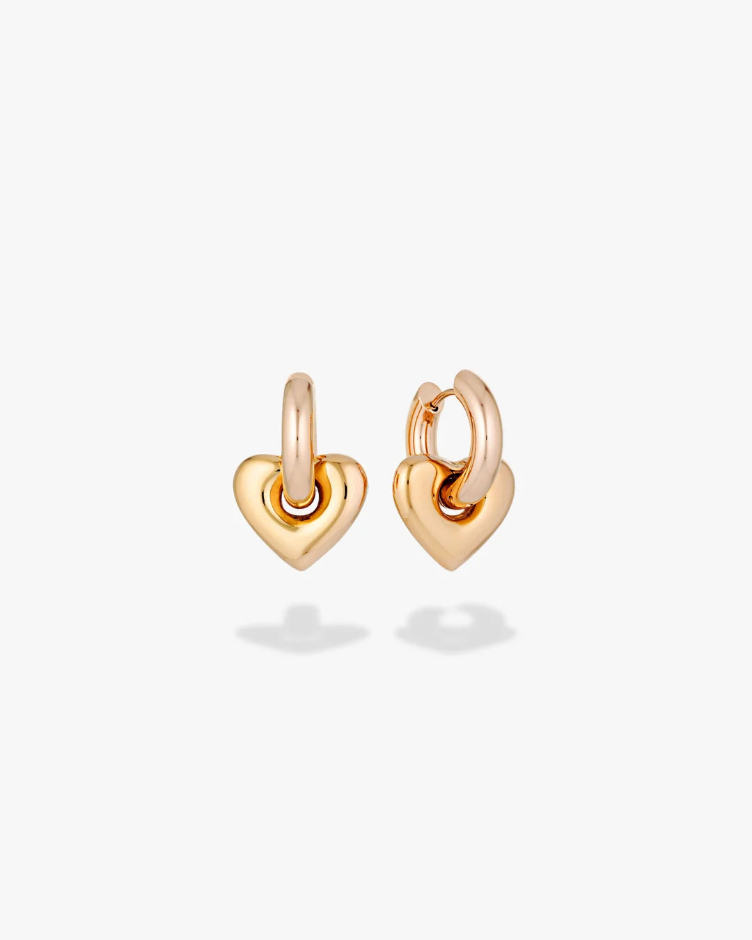 Mini Lisa Puffy Heart Earrings | Rose Gold