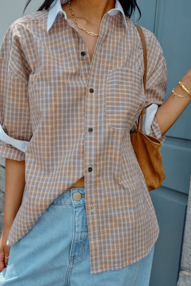 Peta Oversized Shirt | Toffee Check