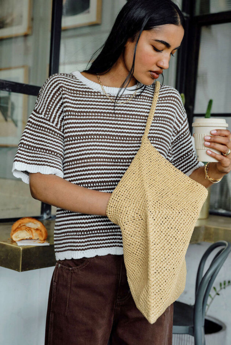 Nina Boxy Knit Tee | Chocolate