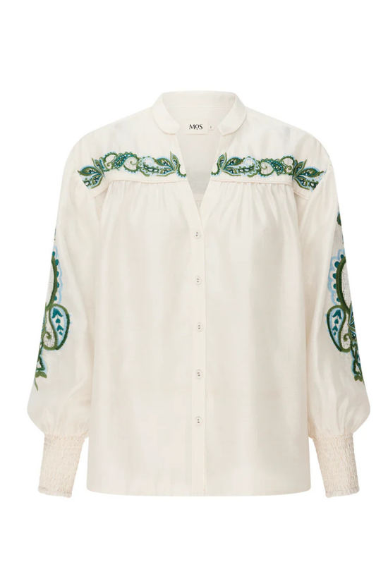 Porto Embroidery Blouse | Ecru