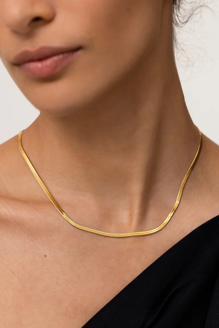 Sphinx 3mm Snake Chain Necklace | Gold