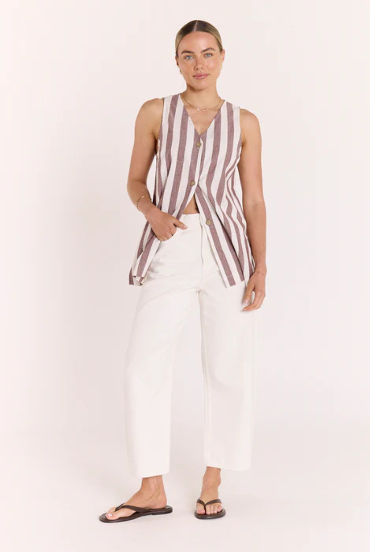 Leah Top | Chocolate Stripe