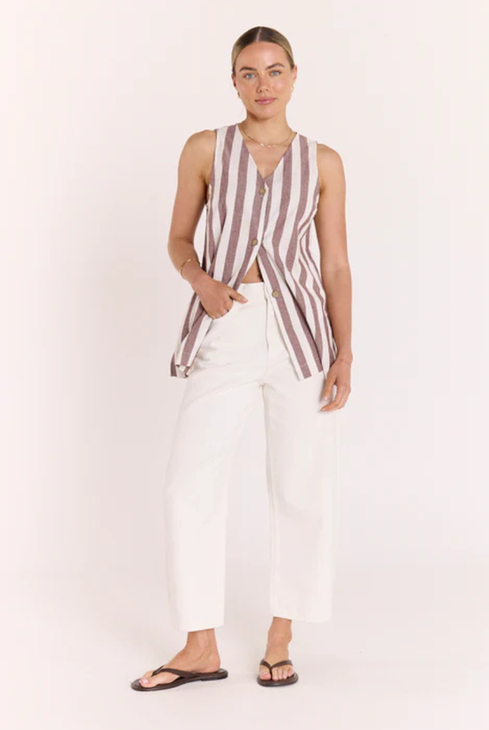 Leah Top | Chocolate Stripe