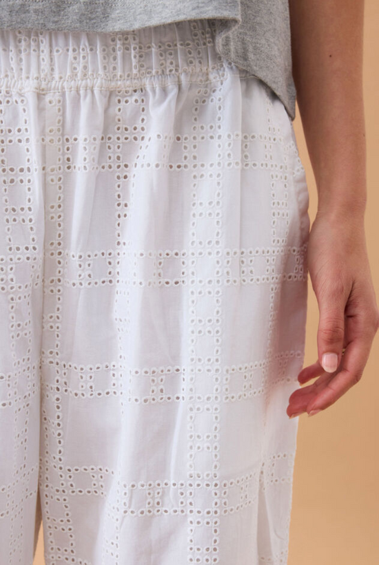 The Lounge Pant | White Broderie