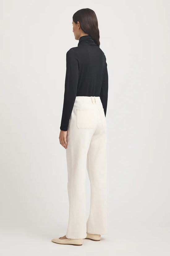 Turtle Neck Merino Tee | Black