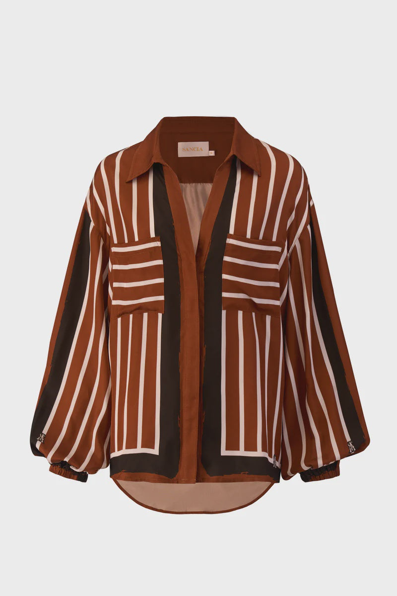 Faye Shirt | Cherrywood Stripe