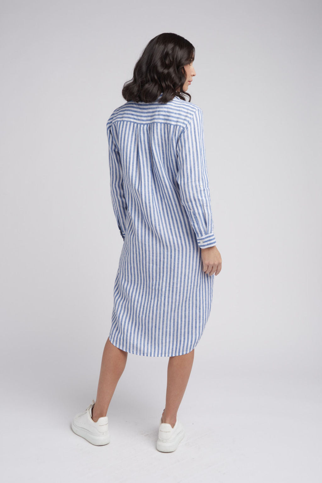 Shirt Maker Stripe Dress | Opal / White
