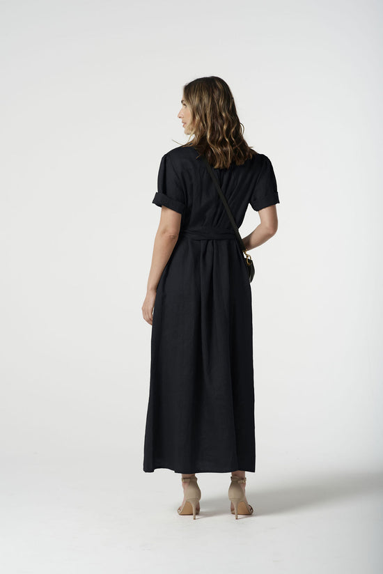 Short Sleeve Shirt Dress | Navy