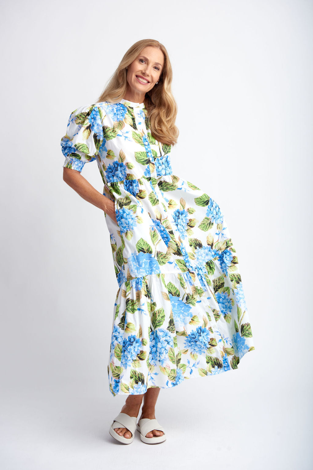 Hydrangea Print Dress | Blue Hydrangea