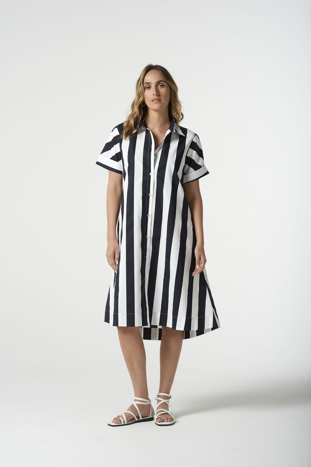 Thick Stripe Dress | Navy Stripe