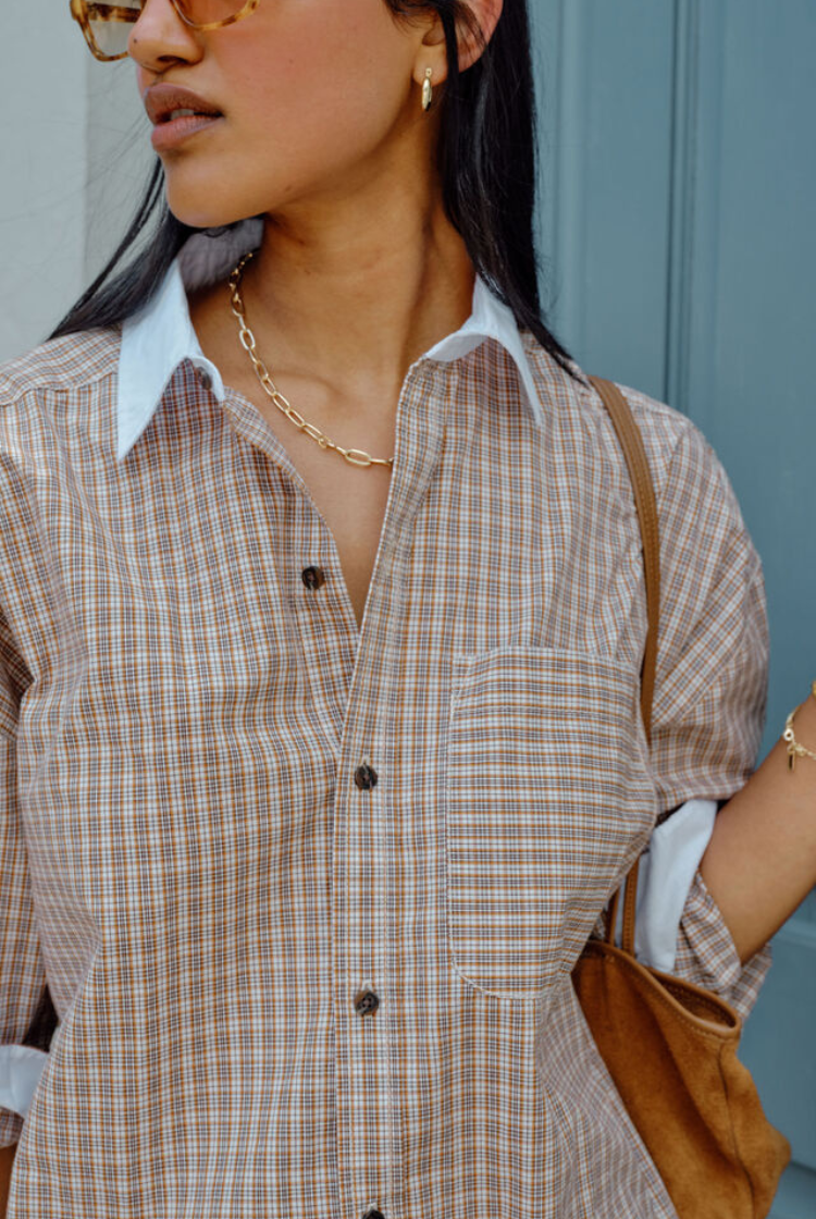 Peta Oversized Shirt | Toffee Check